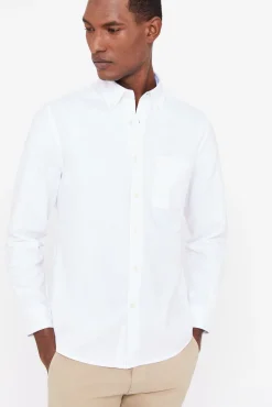 Cortefiel Camisa Oxford Liso Facil Plancha Blanco Sale