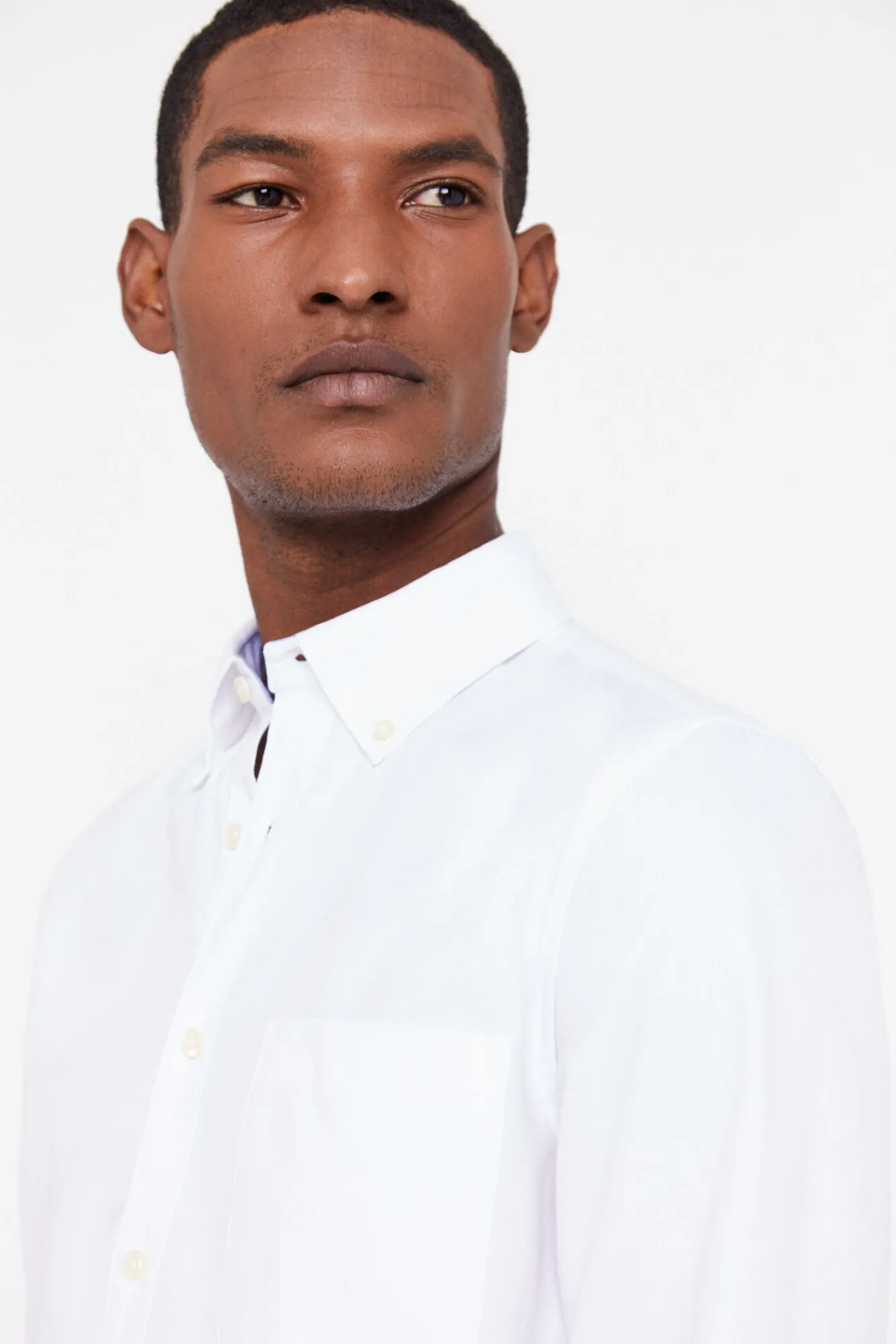 Cortefiel Camisa Oxford Liso Facil Plancha Blanco Sale