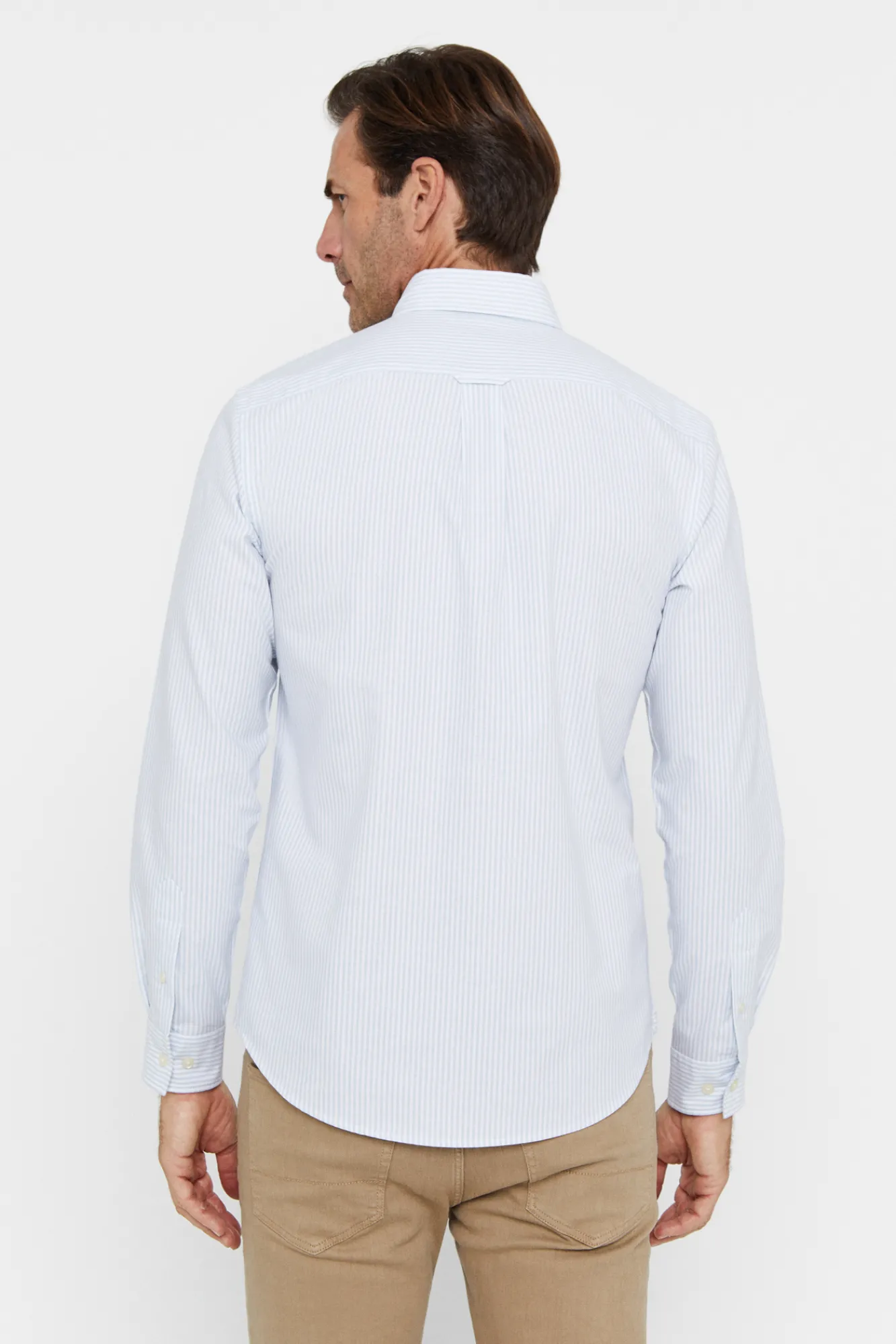 Cortefiel Camisa Oxford Rayas Verde Hot