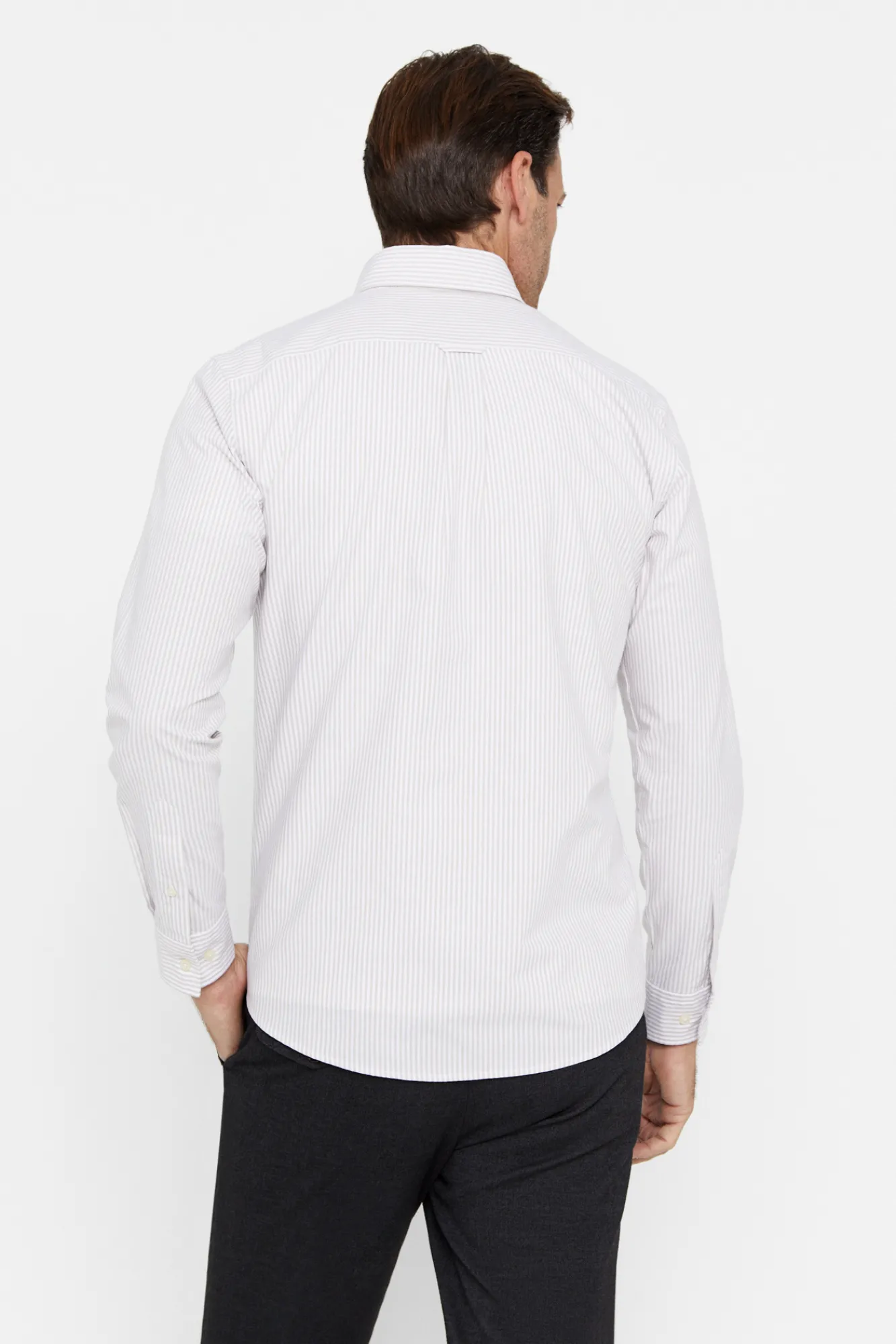 Cortefiel Camisa Oxford Rayas Beige Outlet