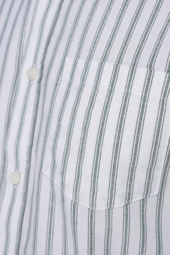 Only & Sons Camisa Oxford Rayas Verde Discount