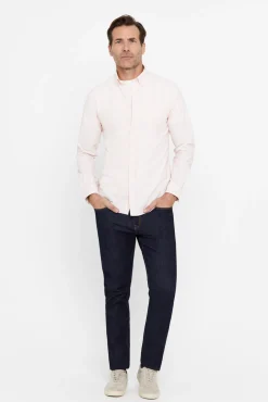 Cortefiel Camisa Oxford Rayas Naranja Sale