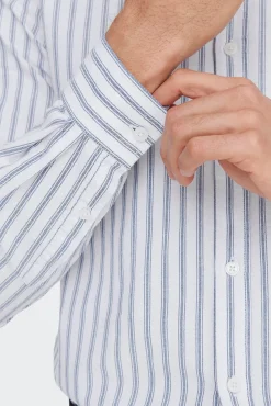 Only & Sons Camisa Oxford Rayas Azul Medio Best