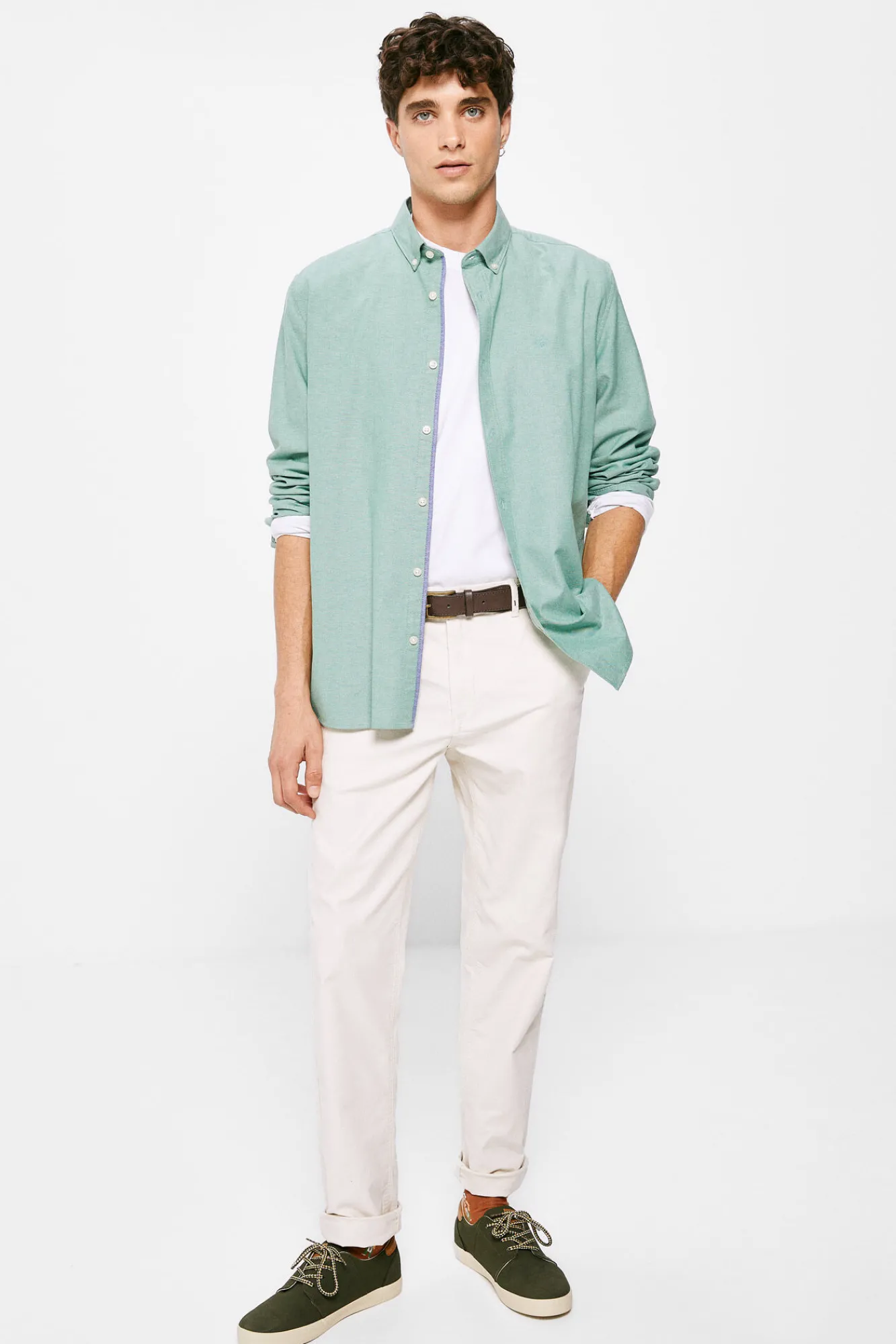 * Camisa Pintpoint Color Verde Hot