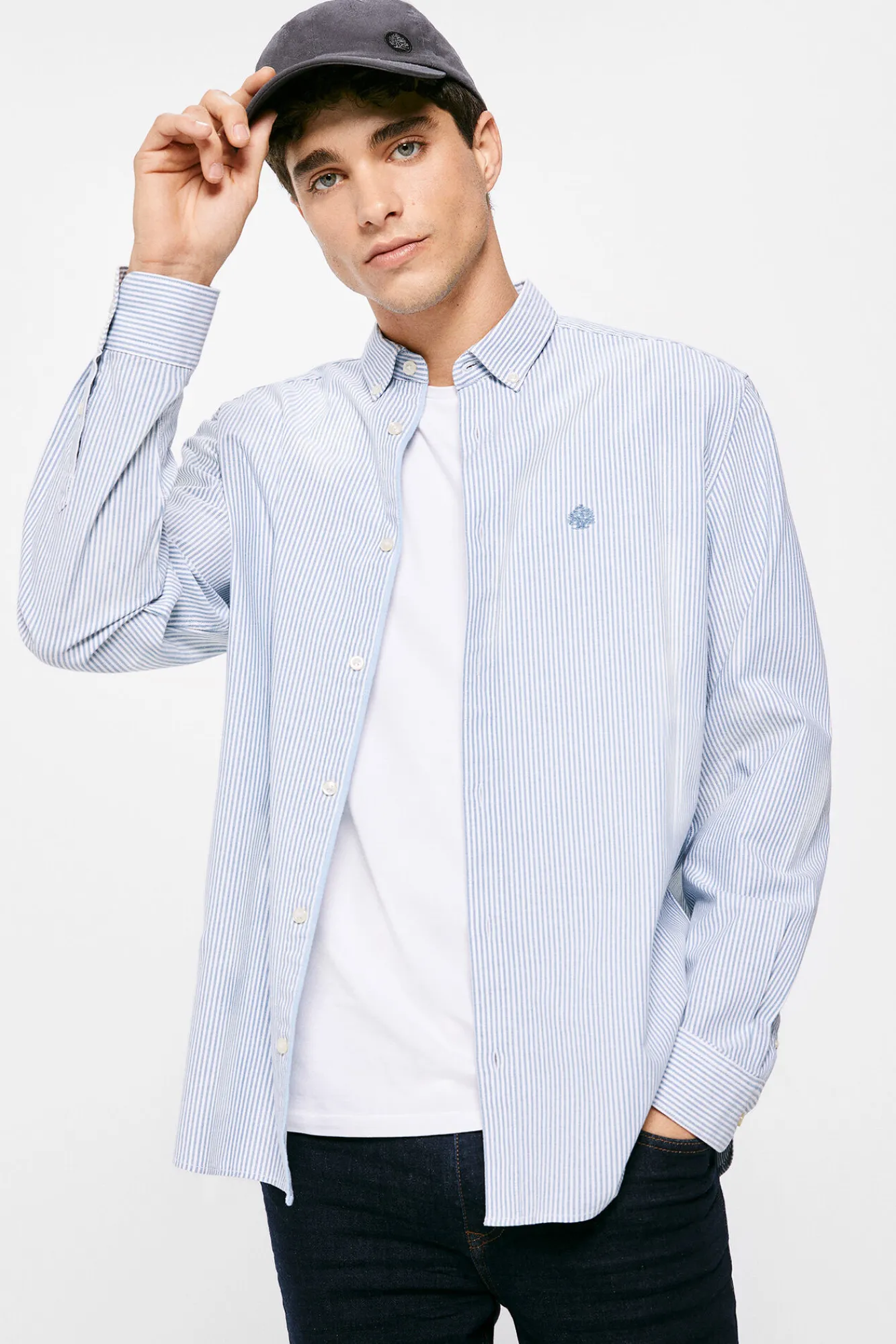 * Camisa Pintpoint Rayas Azul Clearance