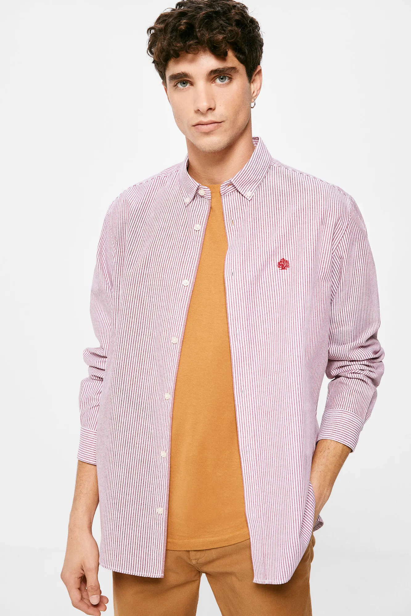 * Camisa Pintpoint Rayas Rojo Discount