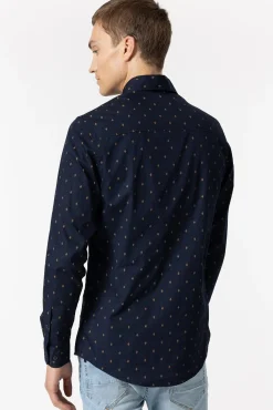 Tiffosi Camisa Popelin Slim Fit Estampada Navy Online
