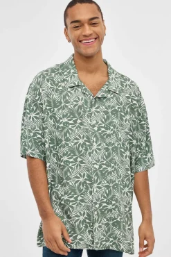 Inside Camisa Print Floral Estampado Verde Best