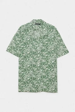 Inside Camisa Print Floral Estampado Verde Best