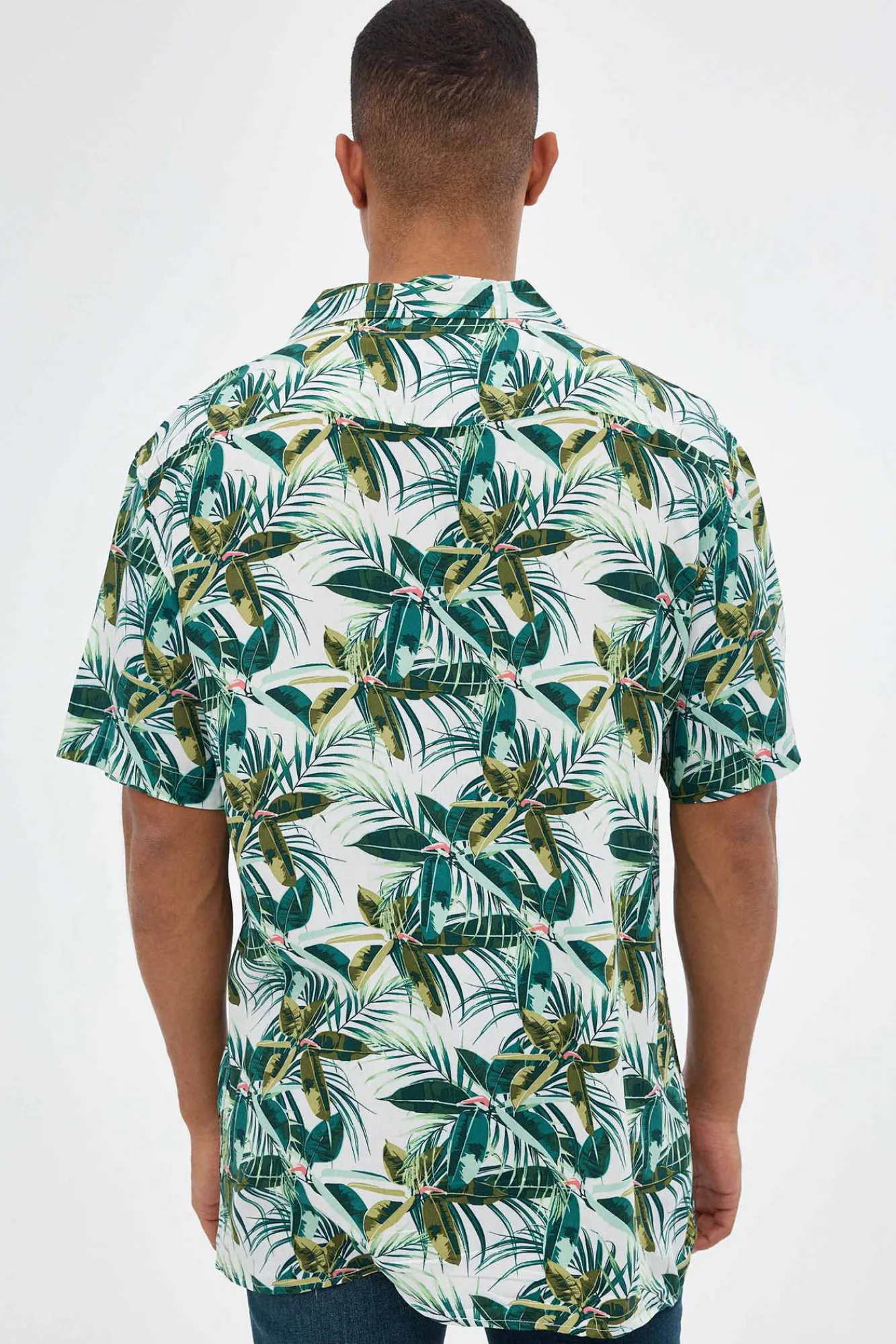 Inside Camisa Print Flores Estampado Verde Discount
