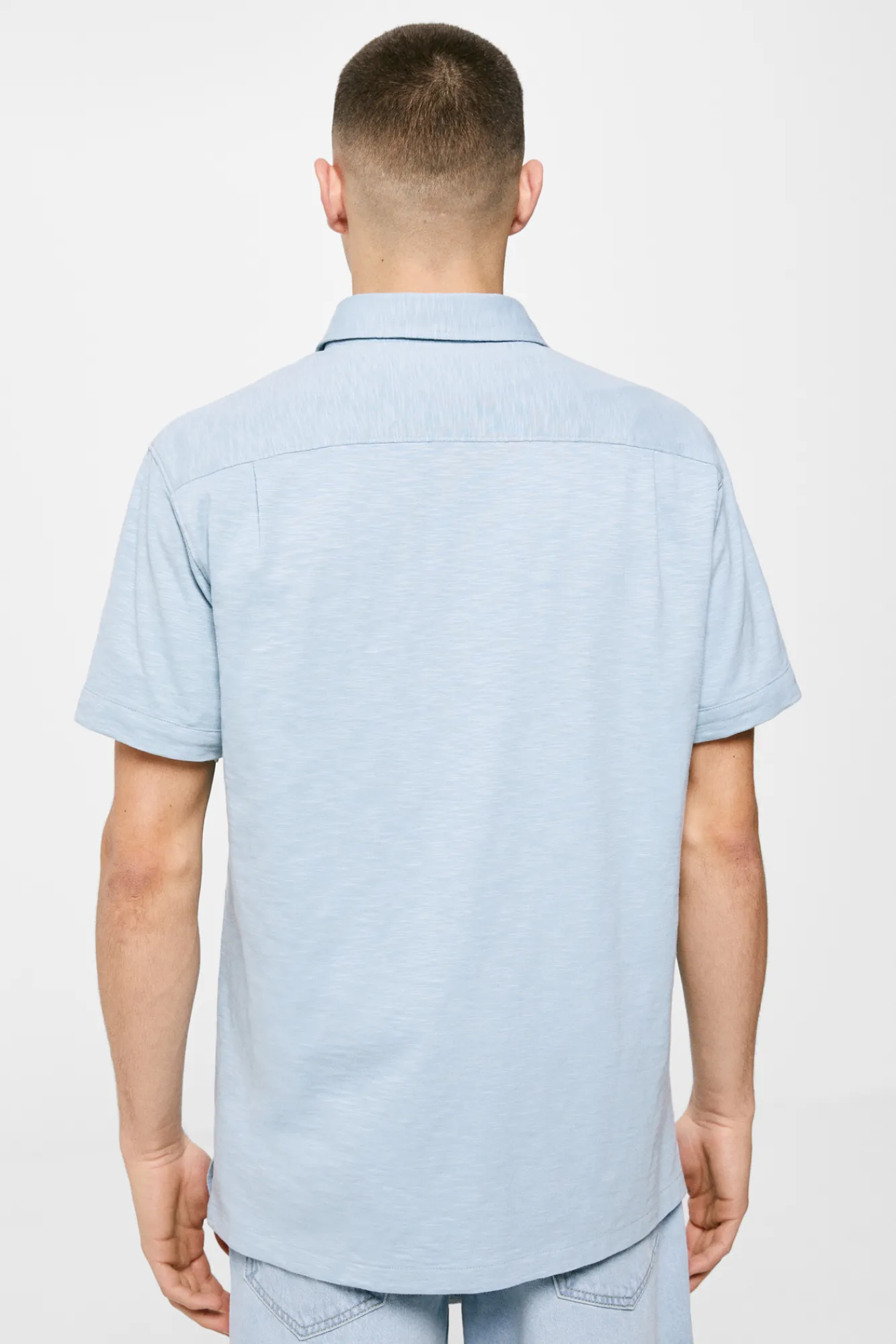 * Camisa Punto Azul Claro Outlet