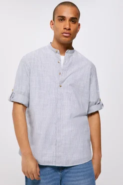 * Camisa Rayas Azul Medio New
