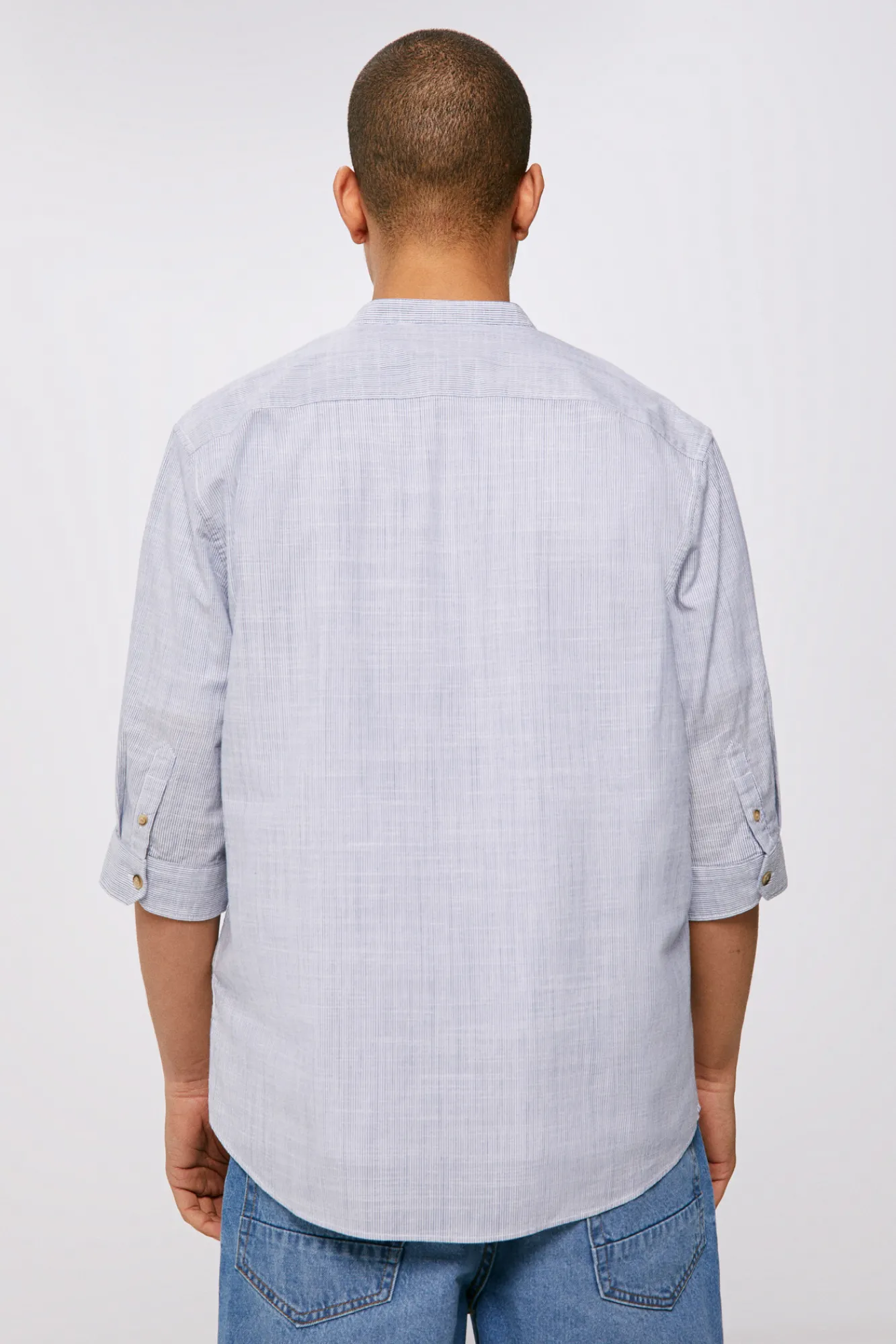 * Camisa Rayas Azul Medio New