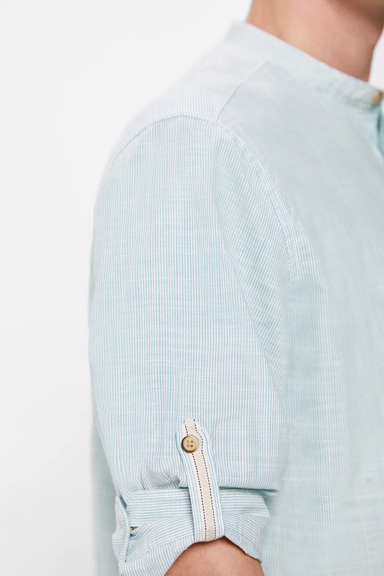 * Camisa Rayas Turquesa Outlet
