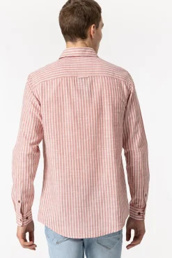 Tiffosi Camisa Regular Fit Rayas Rojo Outlet