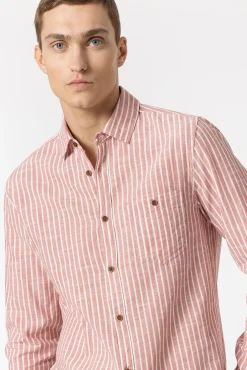 Tiffosi Camisa Regular Fit Rayas Rojo Outlet