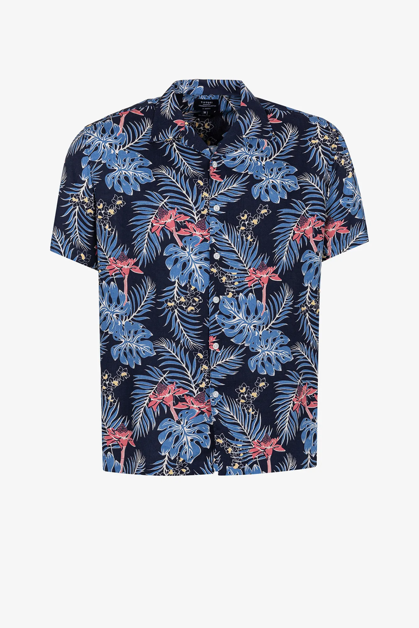 Tiffosi Camisa Relaxed Fit Estampado Tropical Navy Best