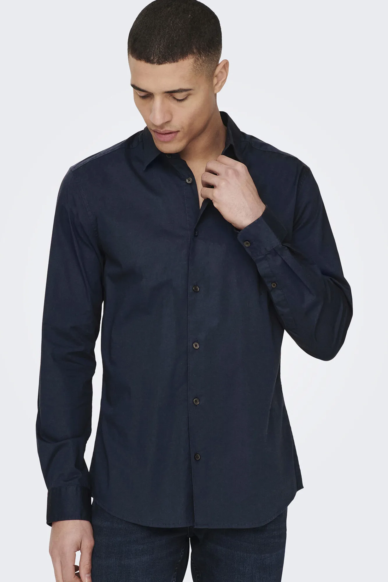 Only & Sons Camisa Slim Fit Navy Outlet