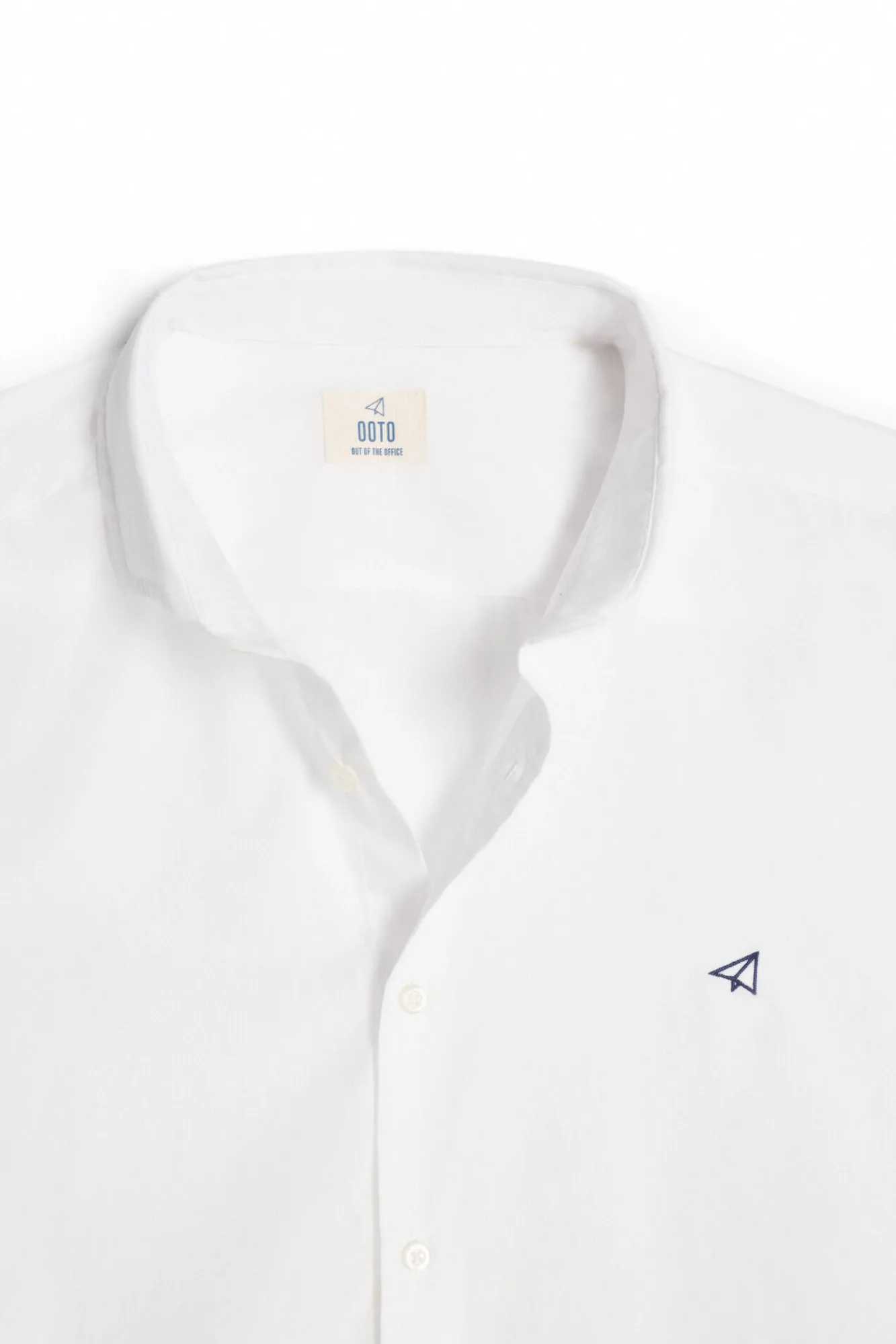 Ooto Camisa Slim Lisa Manga Larga Blanco New