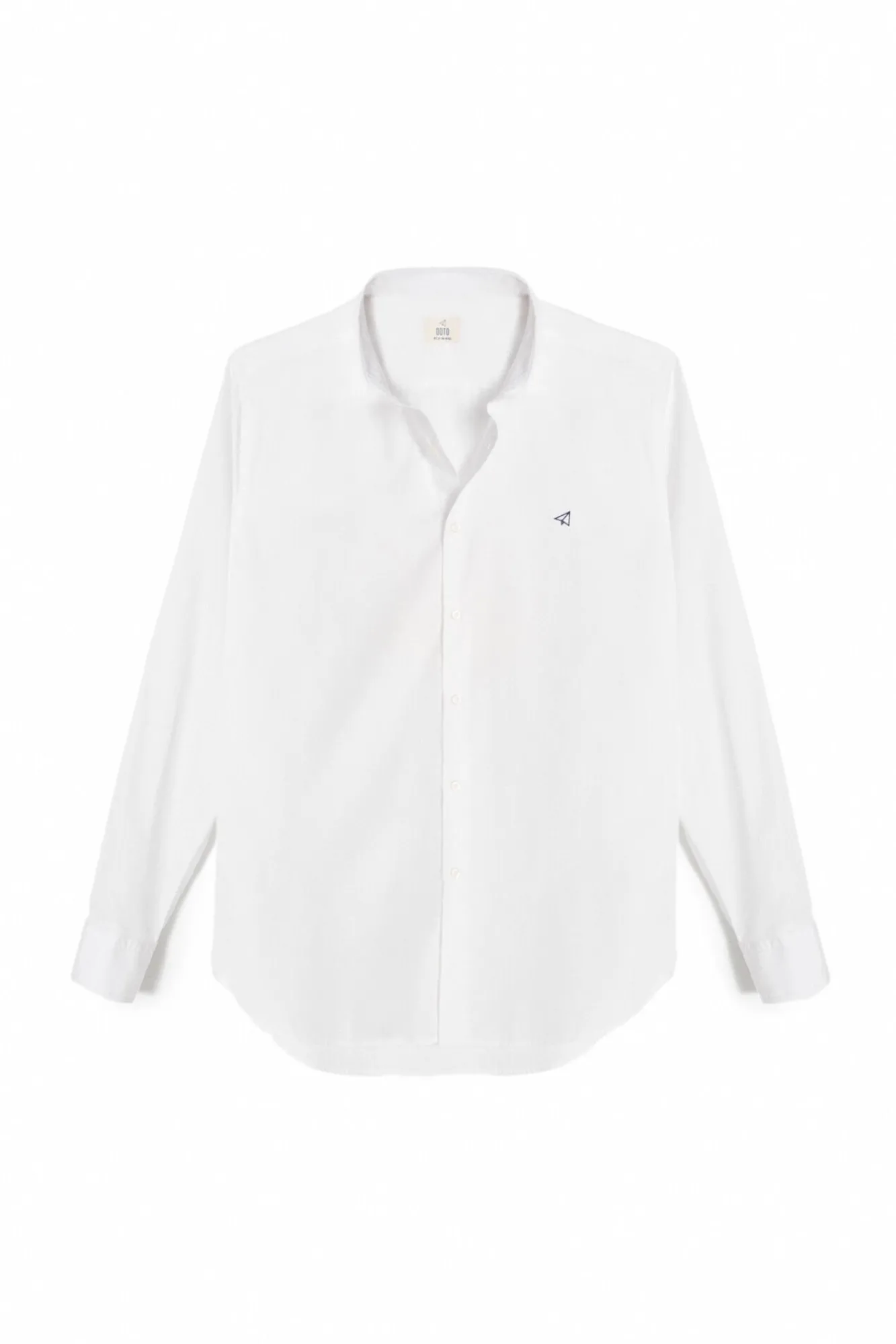 Ooto Camisa Slim Lisa Manga Larga Blanco New