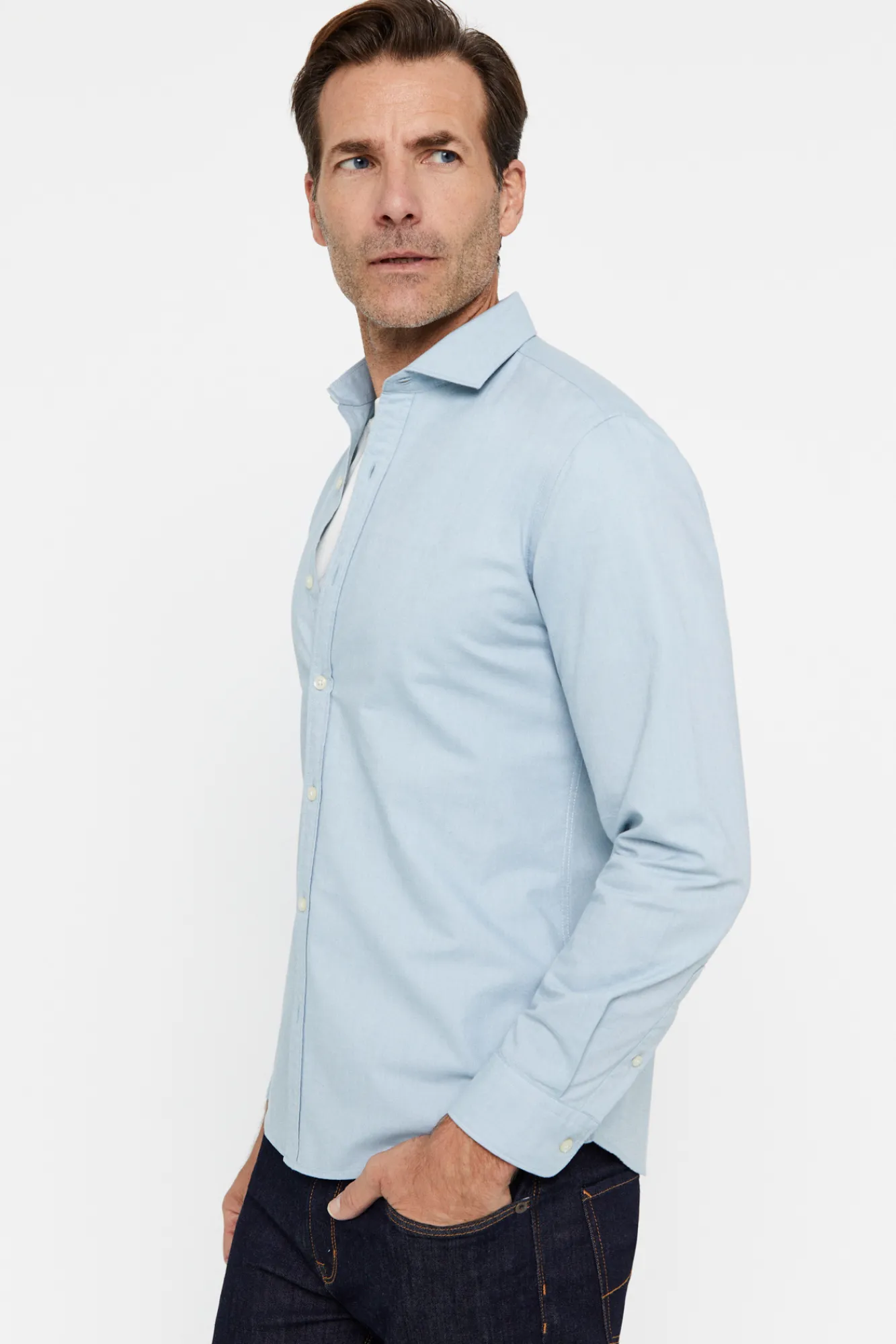Cortefiel Camisa Slim Oxford Lisa Verde Outlet