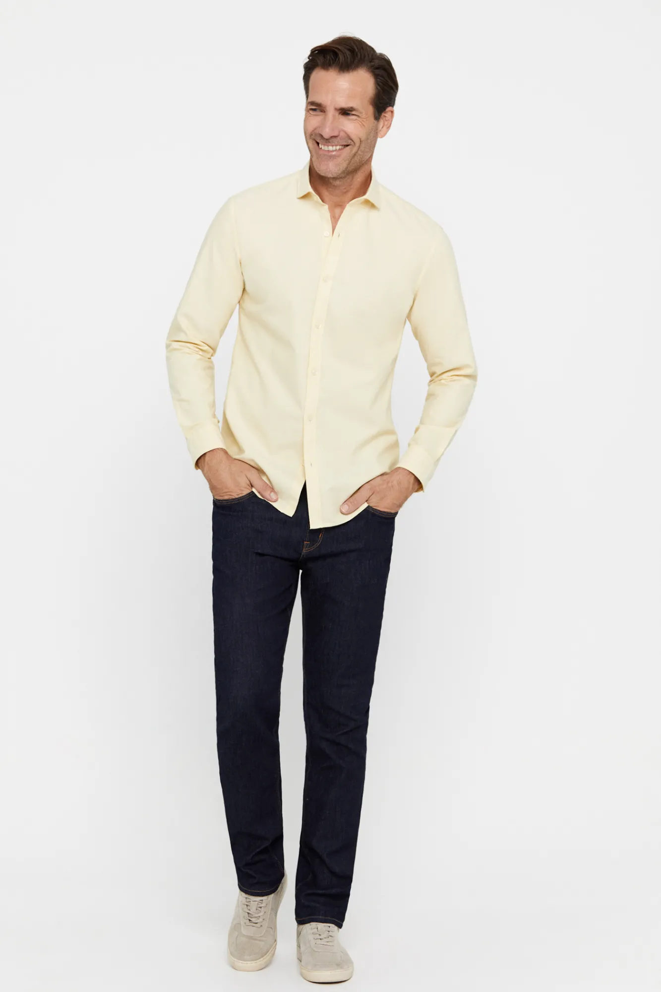 Cortefiel Camisa Slim Oxford Lisa Amarillo Online
