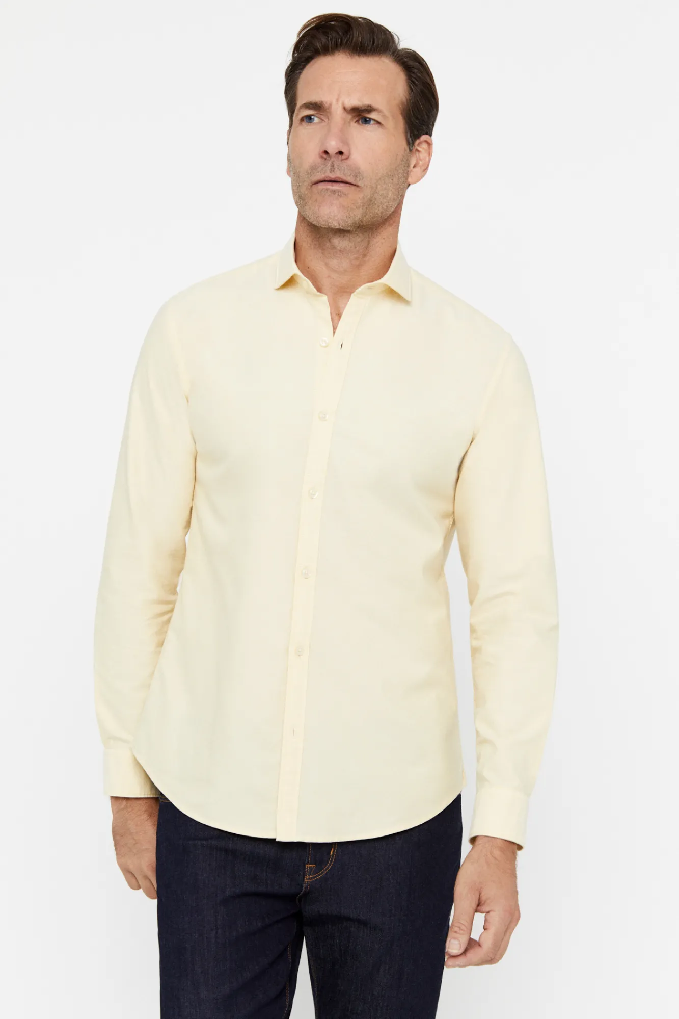 Cortefiel Camisa Slim Oxford Lisa Amarillo Online