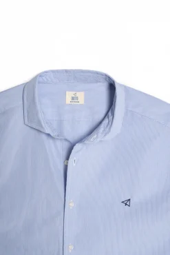 Ooto Camisa Slim Rayas Manga Larga  Azul Clearance