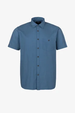 Tiffosi Camisa Slub Regular Fit Azul Medio Sale