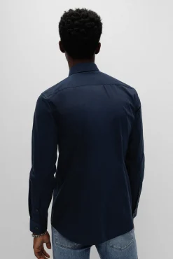 HUGO Camisa Vestir Navy Clearance
