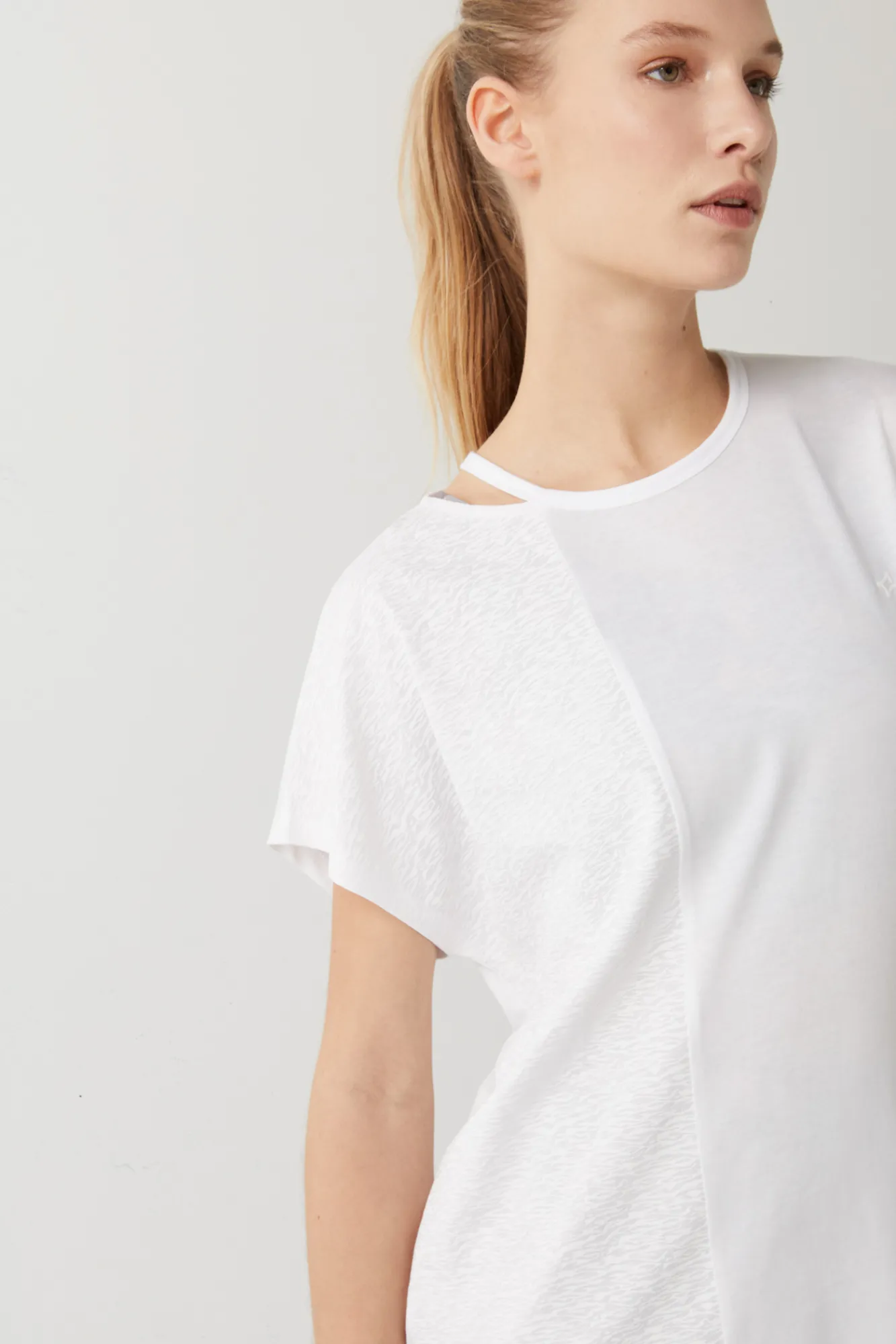 Dash and Stars Camiseta Algodon Abertura Beige Outlet
