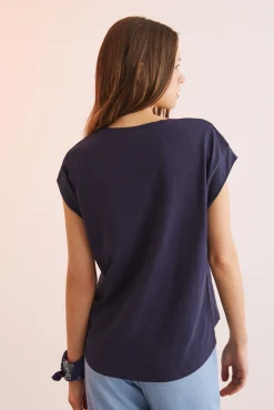Women'secret Camiseta Algodon Manga Corta Snoopy Navy Azul Discount
