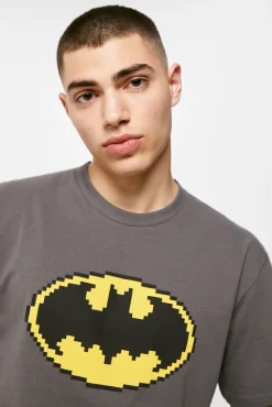 * Camiseta Batman Logo Gris Oscuro Discount