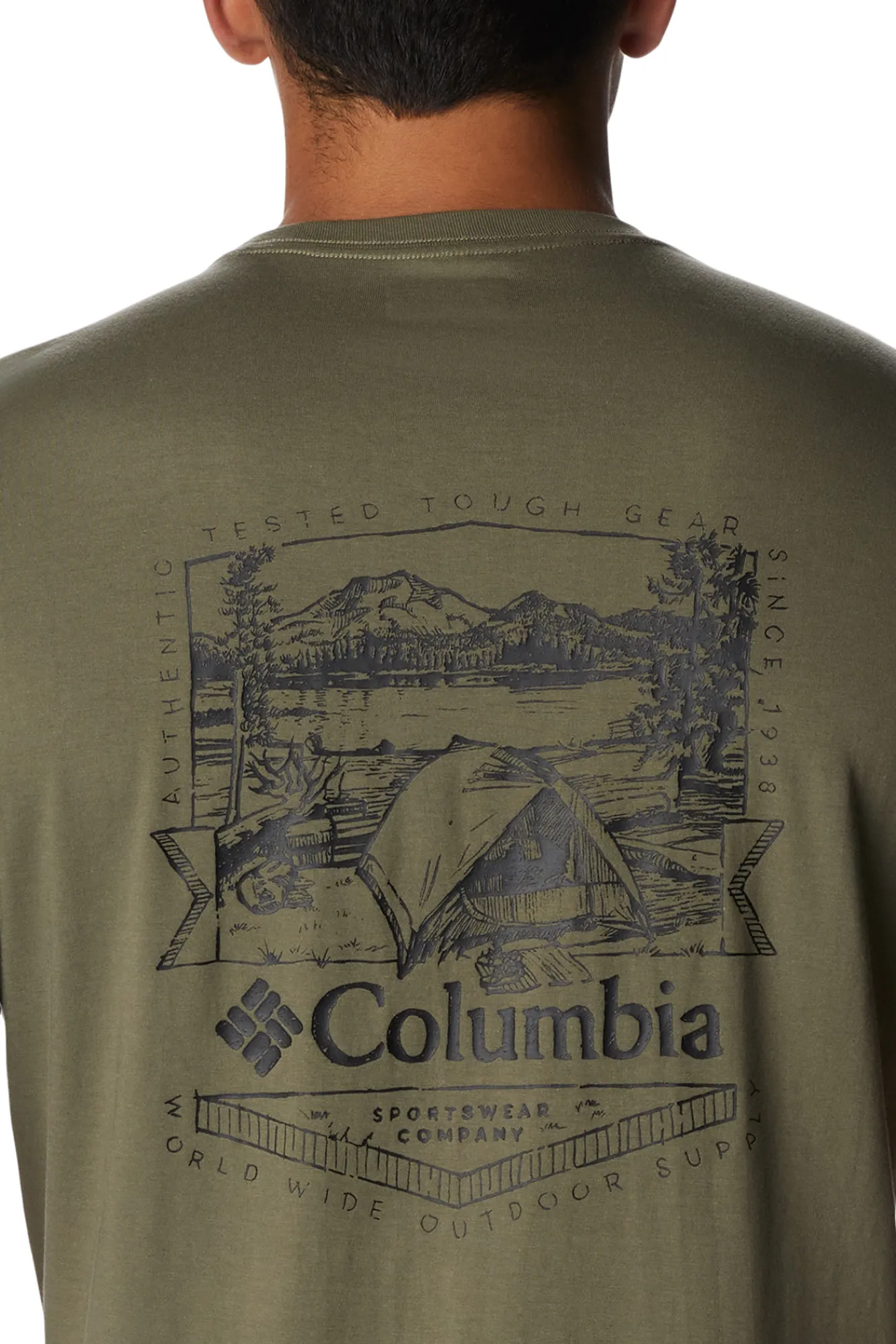 Columbia Camiseta De Manga Corta Con Estampado En La Espalda Rockaway River™ Para Hombre Kaki Claro Best