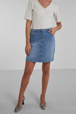 Pieces Camiseta De Mujer De Cuello Cerrado. Azul Claro Online