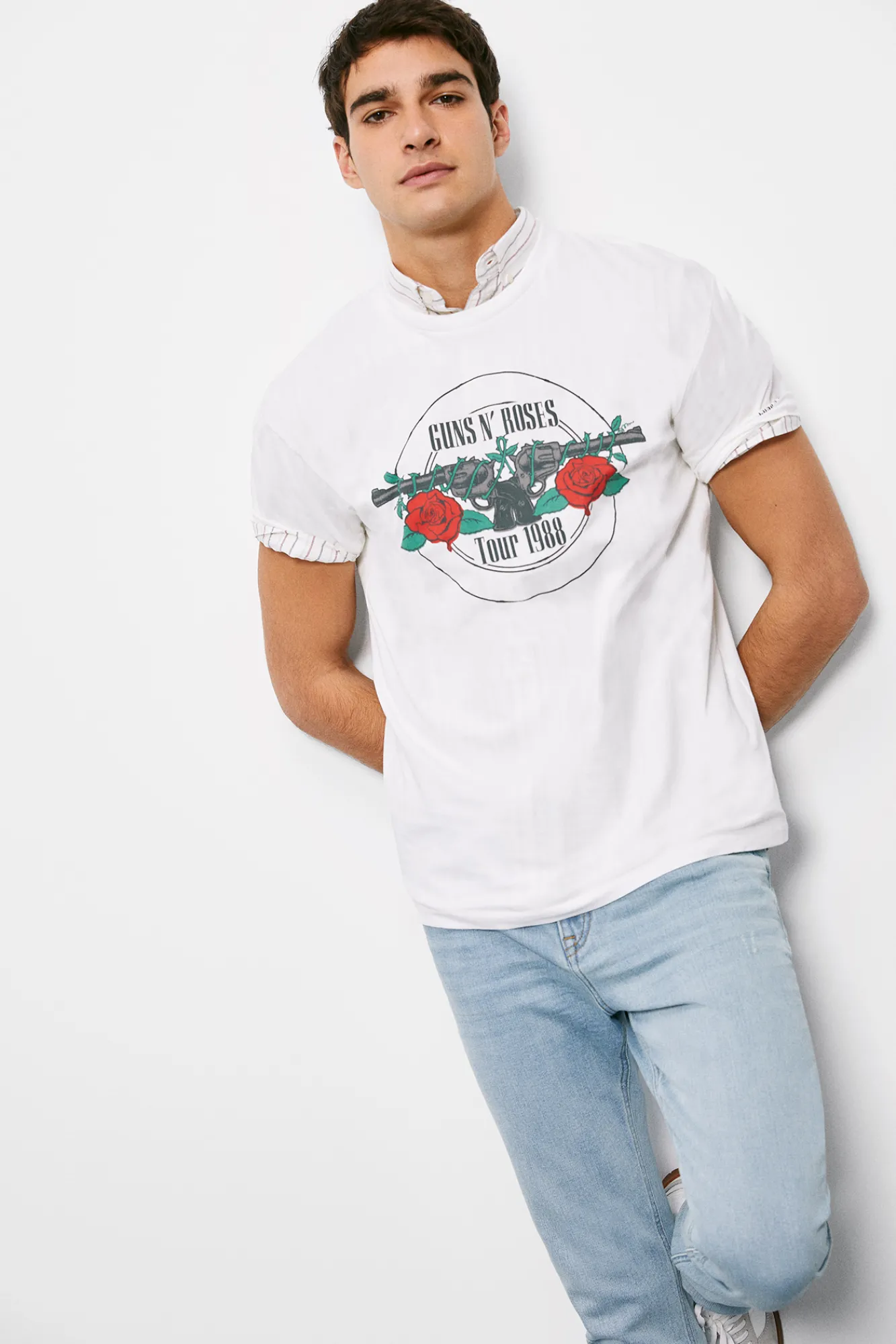 * Camiseta Guns & Roses Marfil Outlet