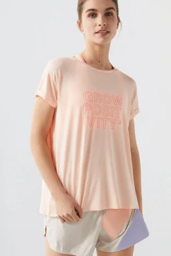 Dash and Stars Camiseta Lenzing™ Tencel™ Naranja Rojo New