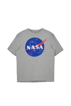 * Camiseta Logo Nasa Gris Medio Outlet