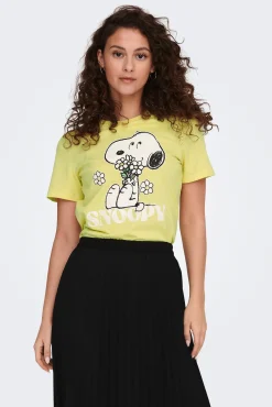 Only Camiseta Manga Corta Peanuts Amarillo Best