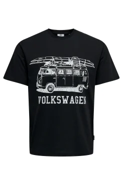 Only & Sons Camiseta Manga Corta Volkswagen Negro Discount