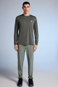 * Camiseta Oudoor Combinada Kaki Oscuro Clearance