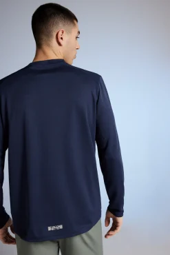 * Camiseta Oudoor Manga Larga Azul Oscuro Sale