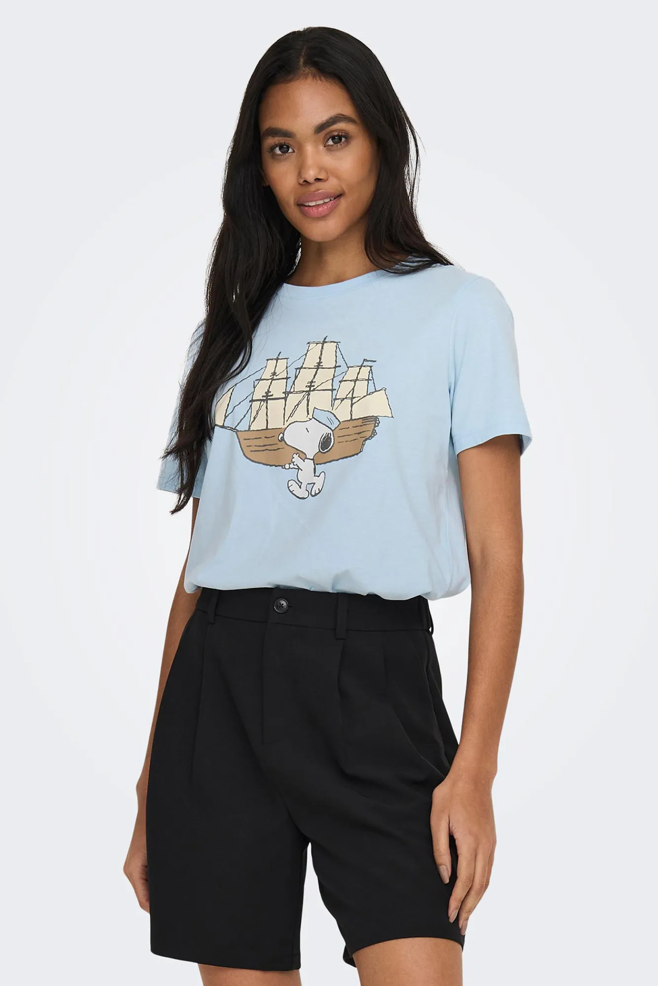 JDY Camiseta Snoopy Azul Claro Clearance