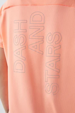 Dash and Stars Camiseta Tecnica Transpirable Naranja Rojo
