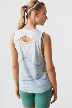 Dash and Stars Camiseta Tirantes Lenzing™ Tencel™ Estampado Azul Sale