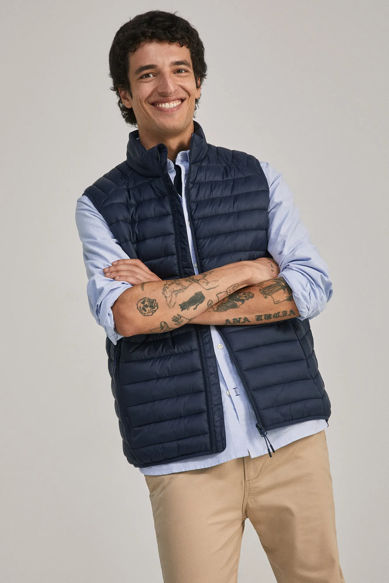 * Chaleco Acolchado Azul Oscuro Discount
