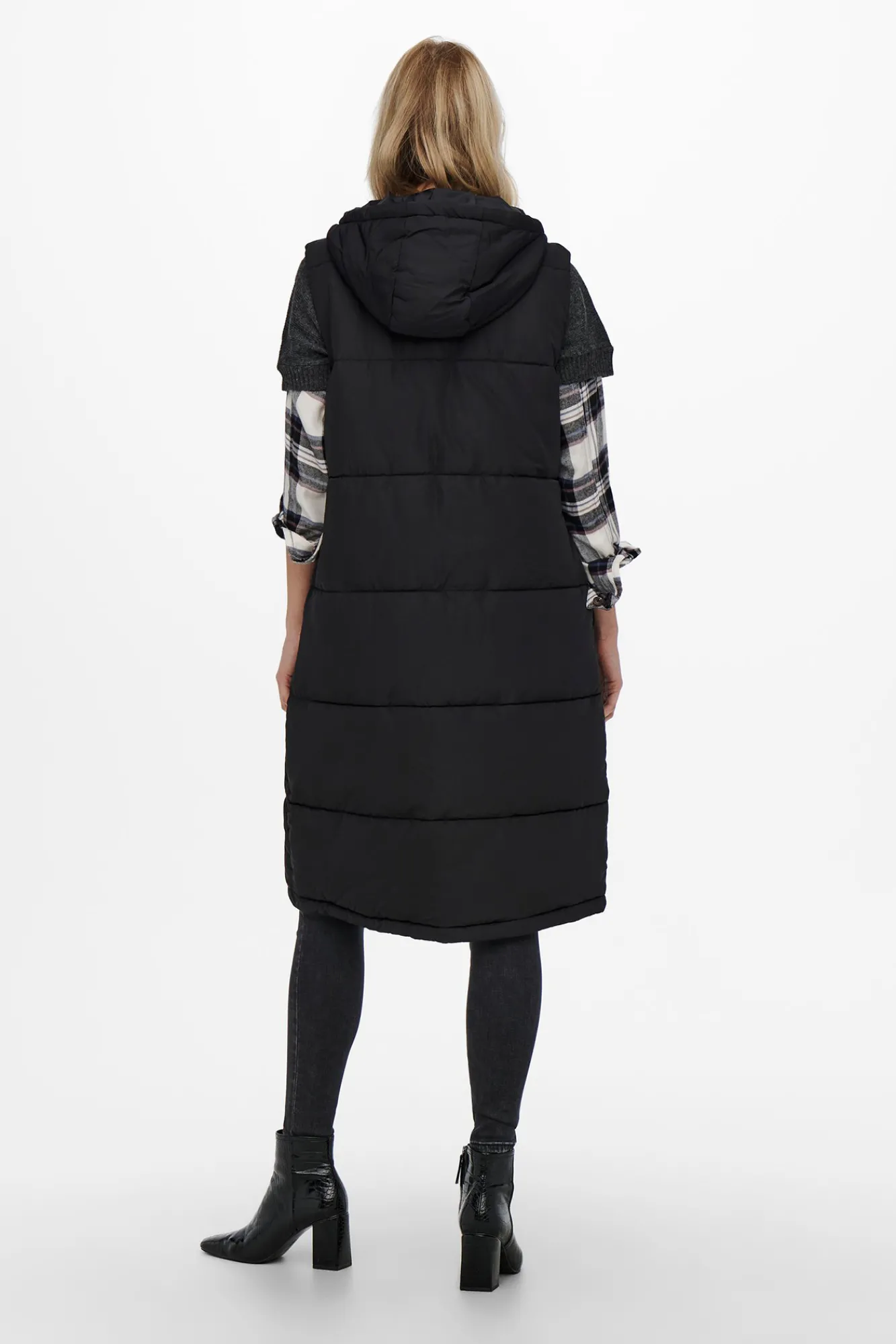 Only Chaleco Acolchado Con Capucha Negro Hot