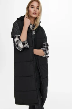 Only Chaleco Acolchado Con Capucha Negro Hot