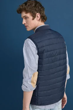 * Chaleco Acolchado Cuello Bomber Navy