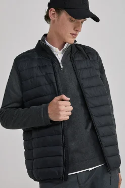 * Chaleco Acolchado Cuello Bomber Negro Clearance